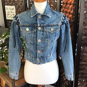 Sandro lace up Denim Jacket size 34